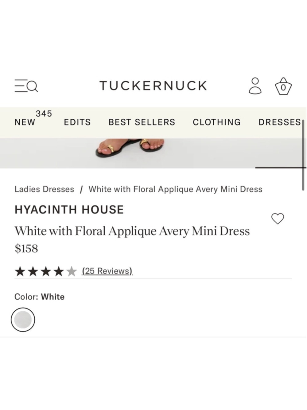 Tuckernuck HYACINTH HOUSE White Floral Applique Avery Mini Dress S - Picture 8 of 9